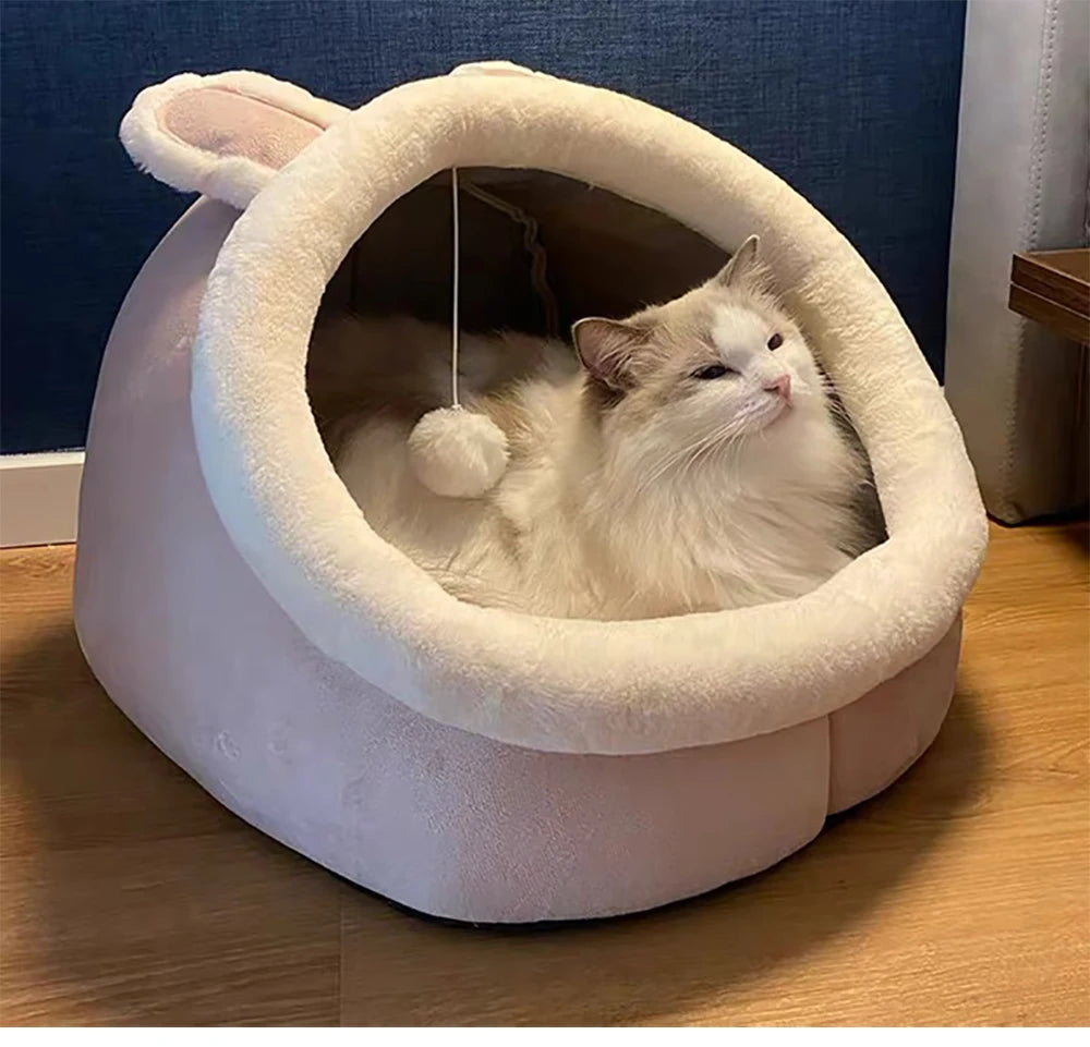 Cama para Gatos Sono Profundo - Cama Cartoon Dobrável Removível e Lavável para Pets Pequenos