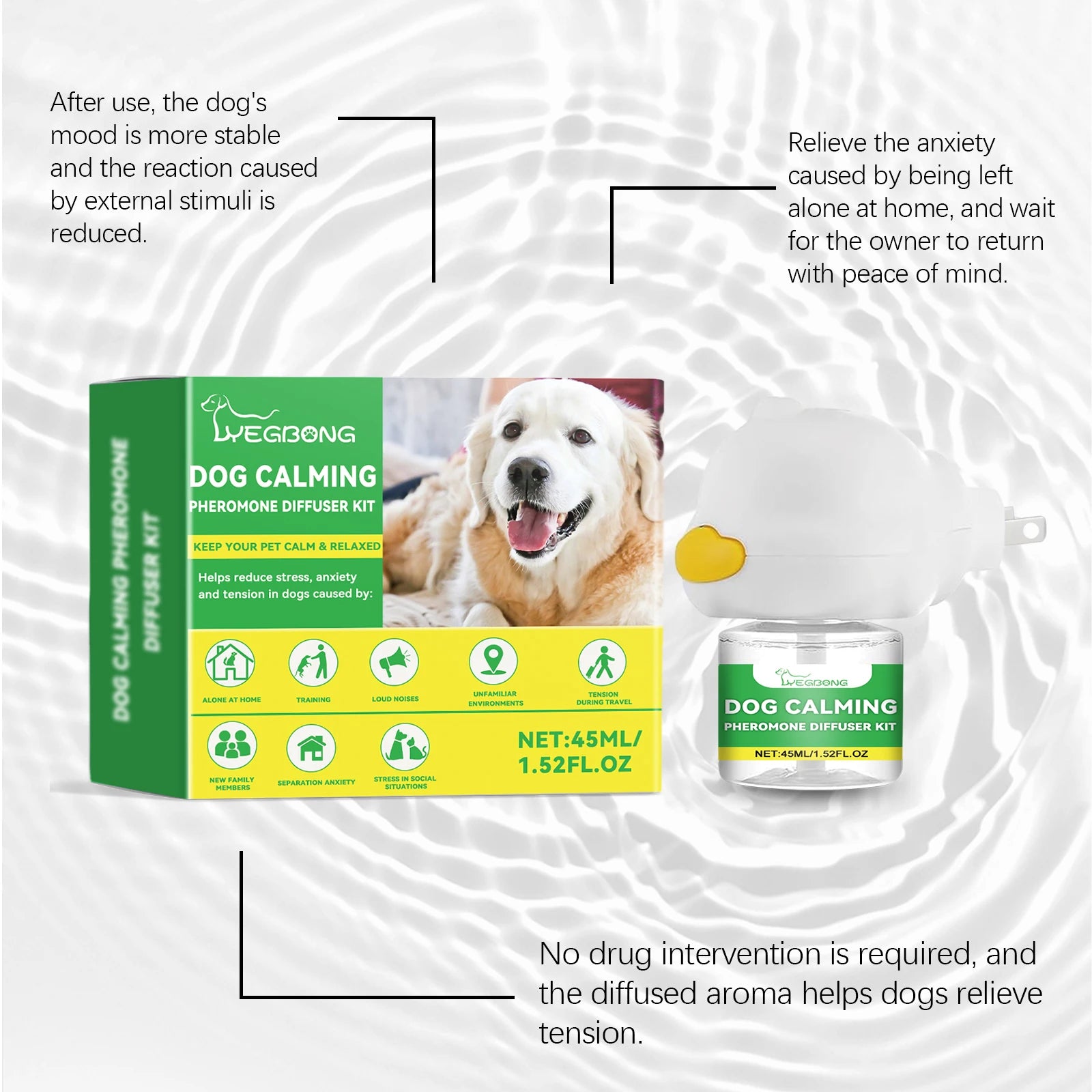 Kit Difusor Calmante para Cães - Para Aliviar Ansiedade e Estresse em Novos Ambientes
