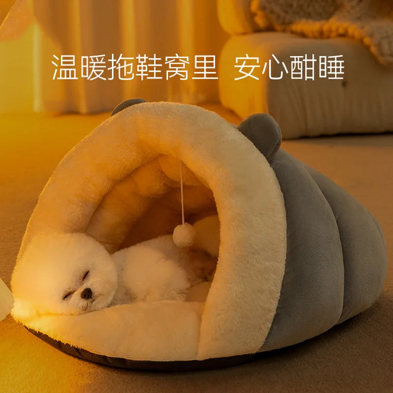 Cama para Cachorro Pequena Camas para Cães Ninho Quente Acessórios Grande Acessório Filhote Lavável Suprimentos Gatos Cesta Média Sofá Pelúcia