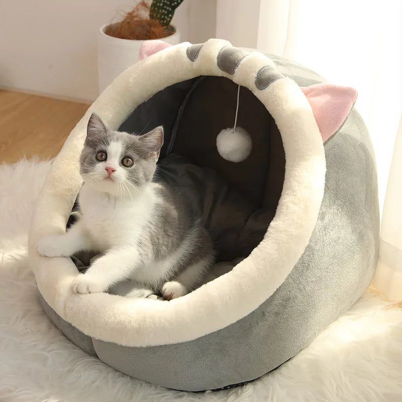 Cama para Gatos Sono Profundo - Cama Cartoon Dobrável Removível e Lavável para Pets Pequenos