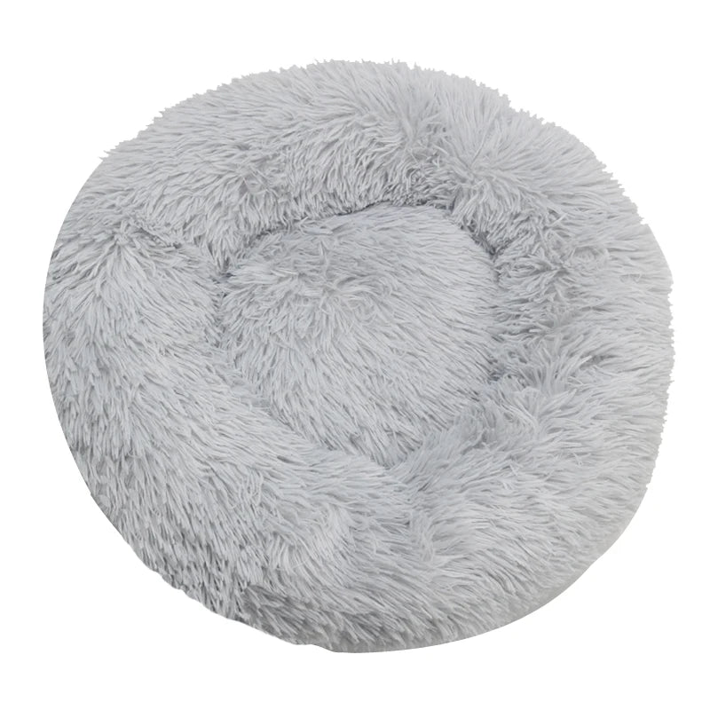 Cama Redonda para Cães Inverno - Cama Quente de Pelúcia Lavável para Pets Pequenos Médios e Grandes