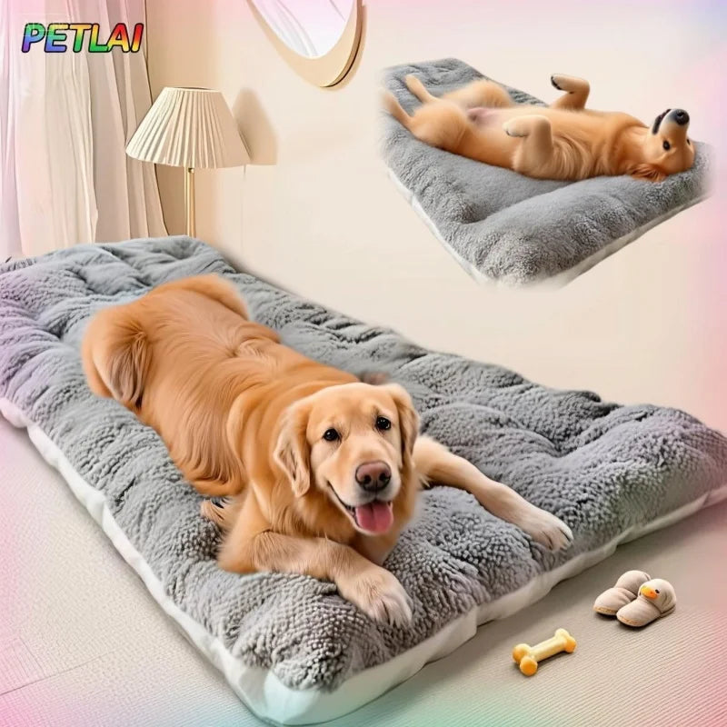 Colchonete Cama para Cães Tamanho Grande - Almofada Quente para Inverno com Uso Dupla Face