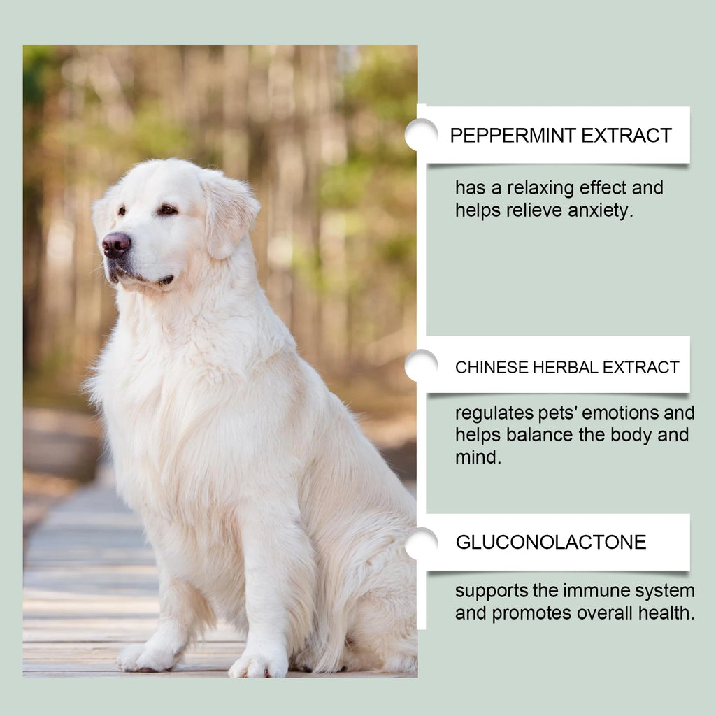 Suplemento Alimentar Anti-Ansiedade para Pets - Gotas Calmantes de Fácil Administração para Cães e Gatos