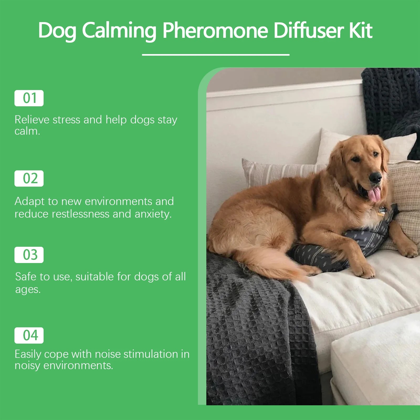 Kit Difusor Calmante para Cães - Para Aliviar Ansiedade e Estresse em Novos Ambientes