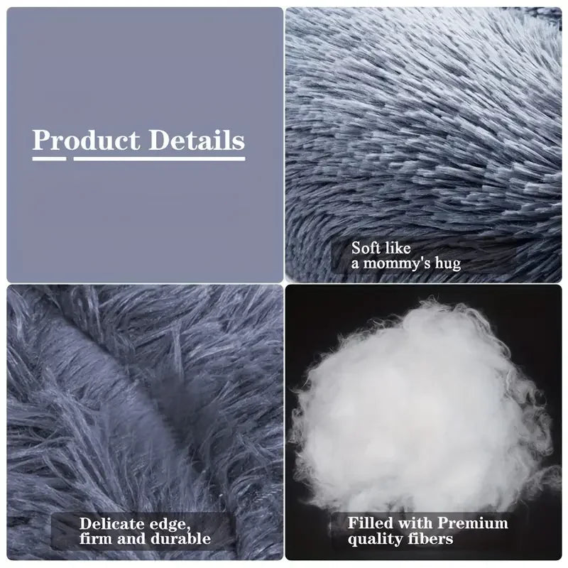 Cama Redonda para Cães Inverno - Cama Quente de Pelúcia Lavável para Pets Pequenos Médios e Grandes