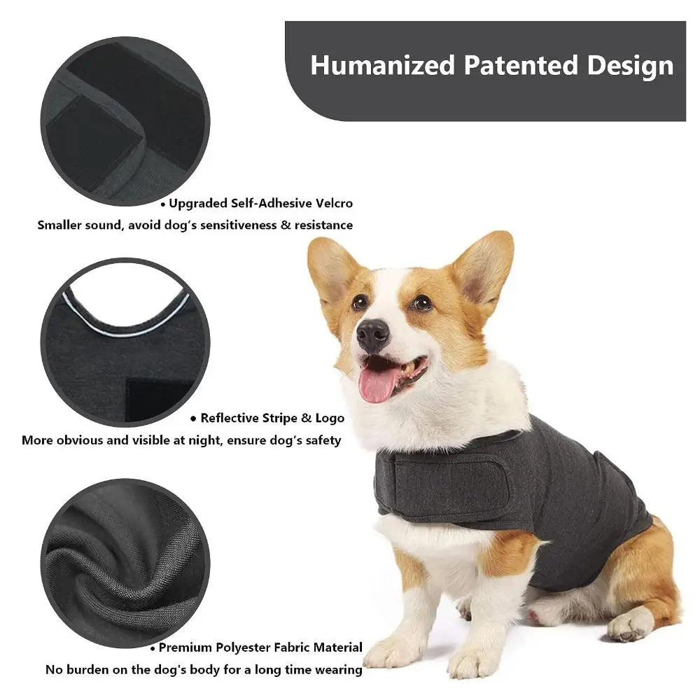 Jaqueta Anti-Ansiedade para Cães - Casaco Confortável Respirável e Ajustável para Atividades ao Ar Livre
