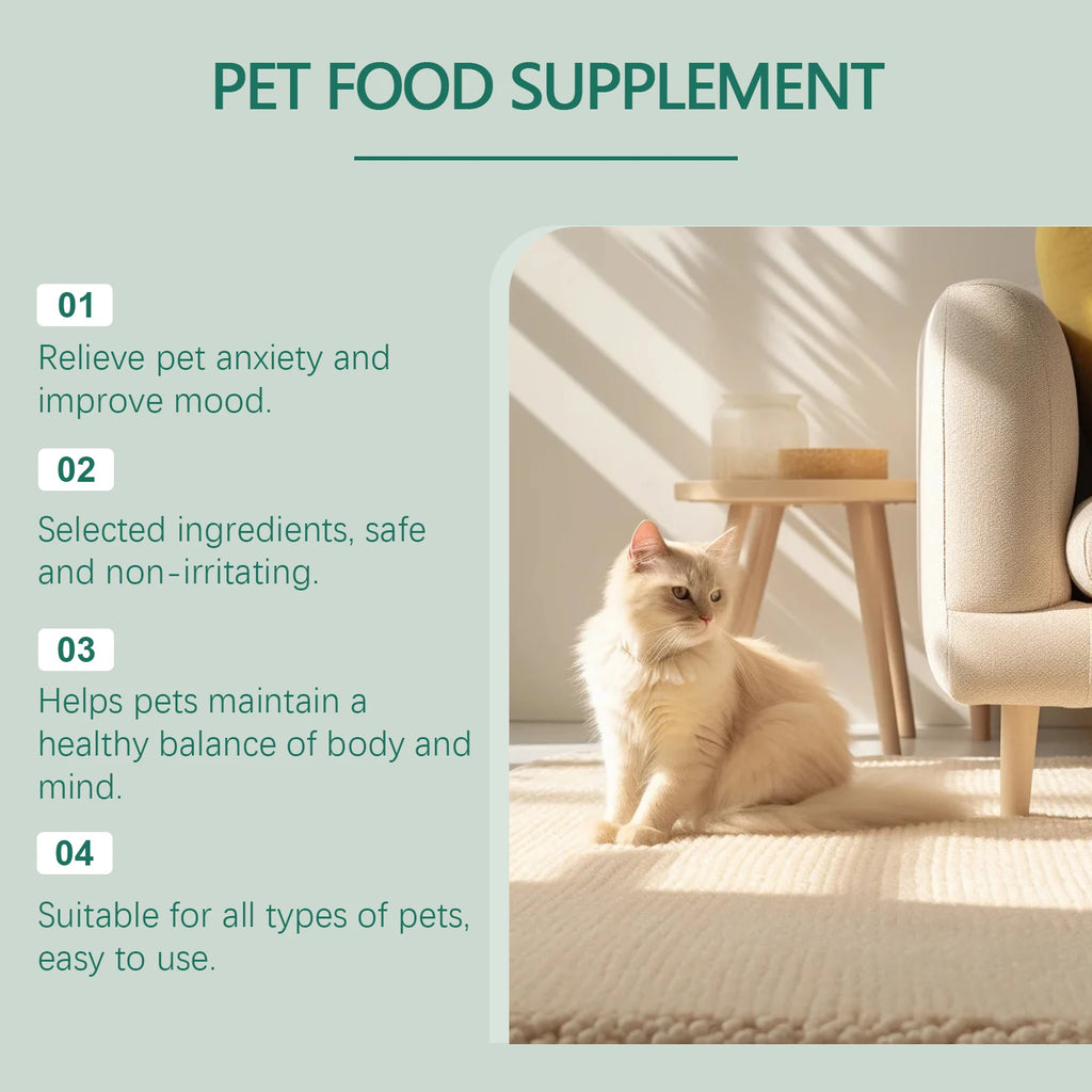 Suplemento Alimentar Anti-Ansiedade para Pets - Gotas Calmantes de Fácil Administração para Cães e Gatos