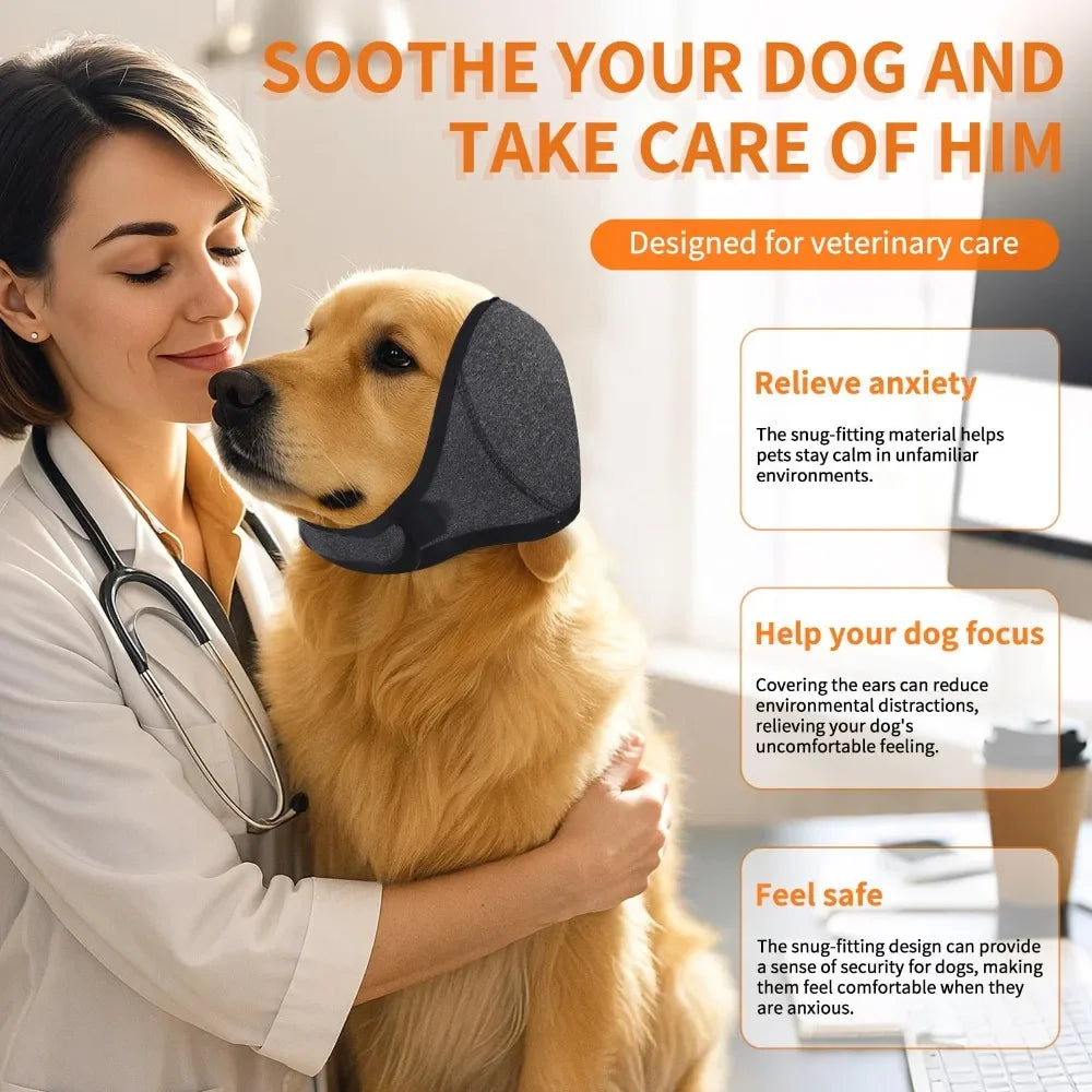 Protetor de Ouvido Anti-Ansiedade para Cães - Abafador de Ruídos Impermeável para Natação e Segurança