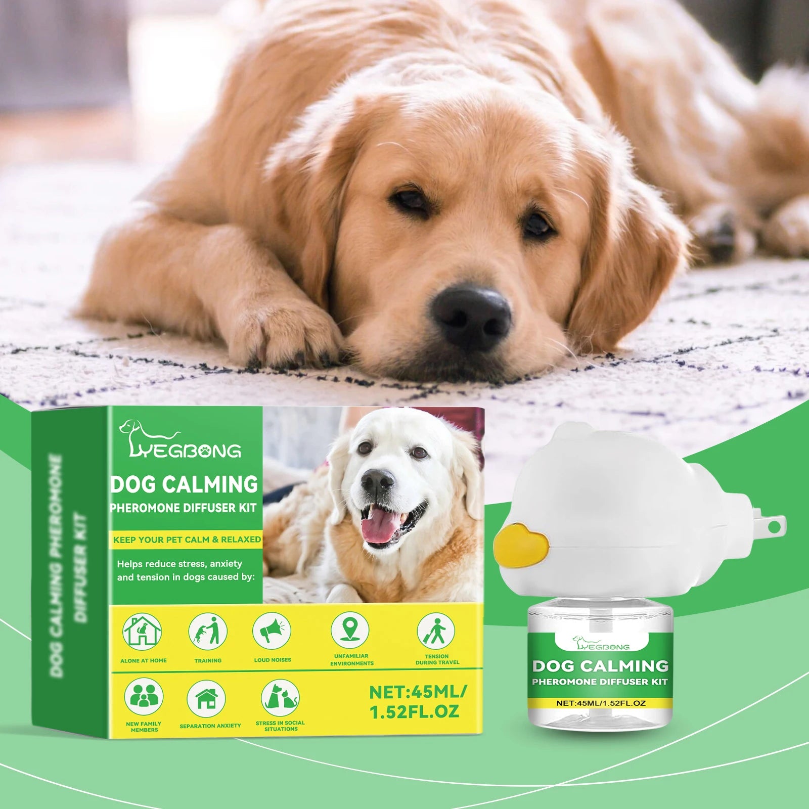 Kit Difusor Calmante para Cães - Para Aliviar Ansiedade e Estresse em Novos Ambientes
