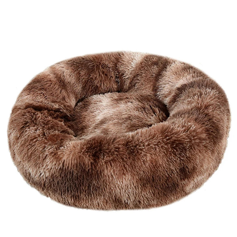 Cama Redonda para Cães Inverno - Cama Quente de Pelúcia Lavável para Pets Pequenos Médios e Grandes