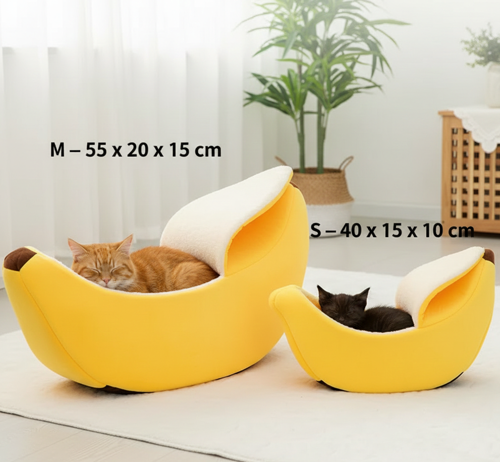 Casinha de Banana confortável e divertida para Cães e Gatos
